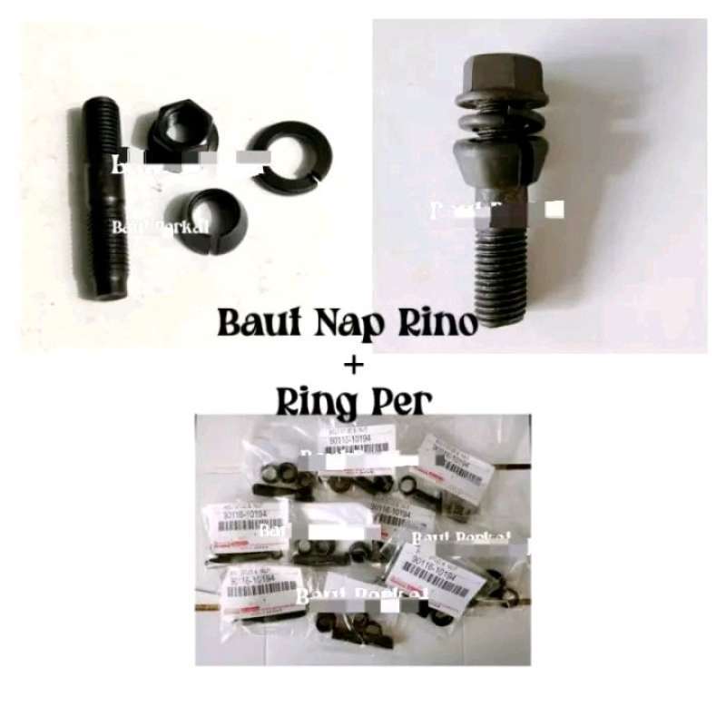 Jual ( 1biji ) Baut Nap + Ring Per Rino Baja / Baut As Rino Baut Nap ...
