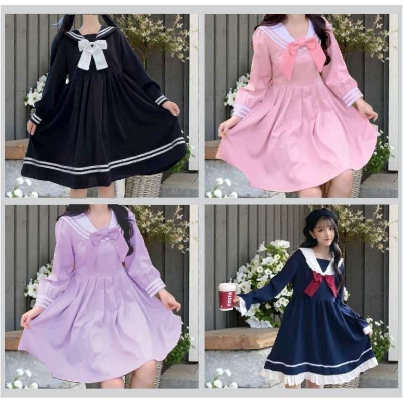 Jual Kostum Sailor Saifuku Dress Cosplay Anime Wanita Di ...