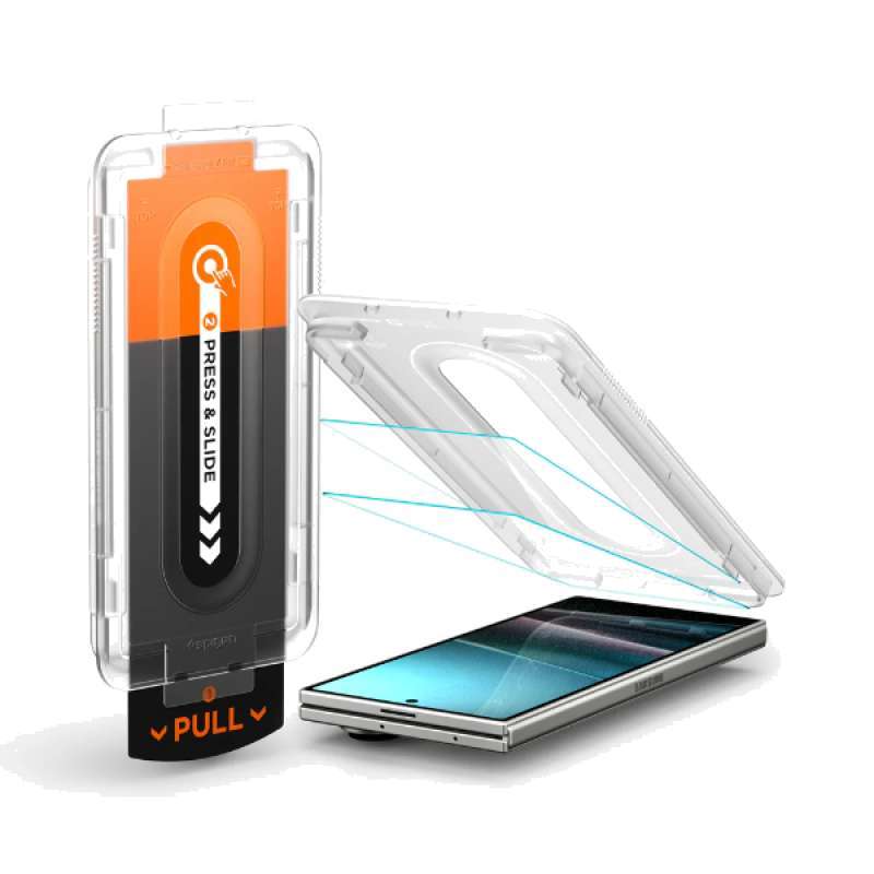 ORIGINAL Screen Protector Samsung Galaxy Z Fold 5G 2025 Spigen EZ  Fit 9H Clear Tempered Glass Anti Gores Antigores Cover Pack Transparant