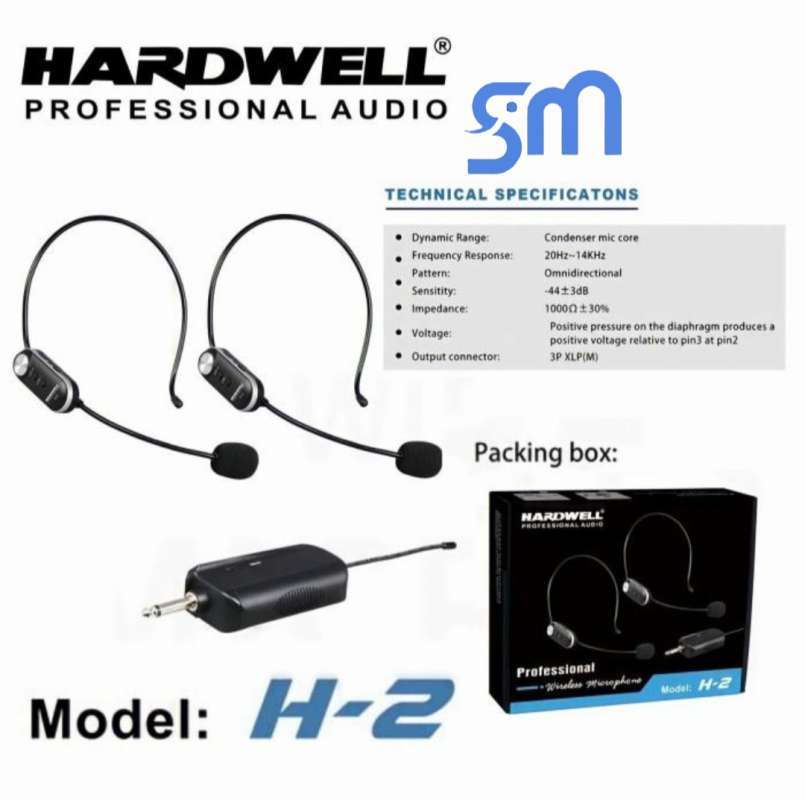 Jual Mic Bando Hardwell H-2 Headset Microphone H2 Wireless Imam