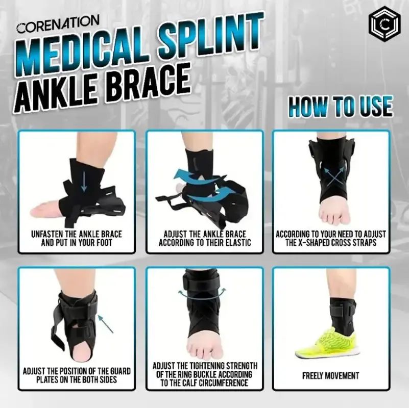 Jual Corenation Ankle Brace Boa System Medical Splint Ankle Brace ...