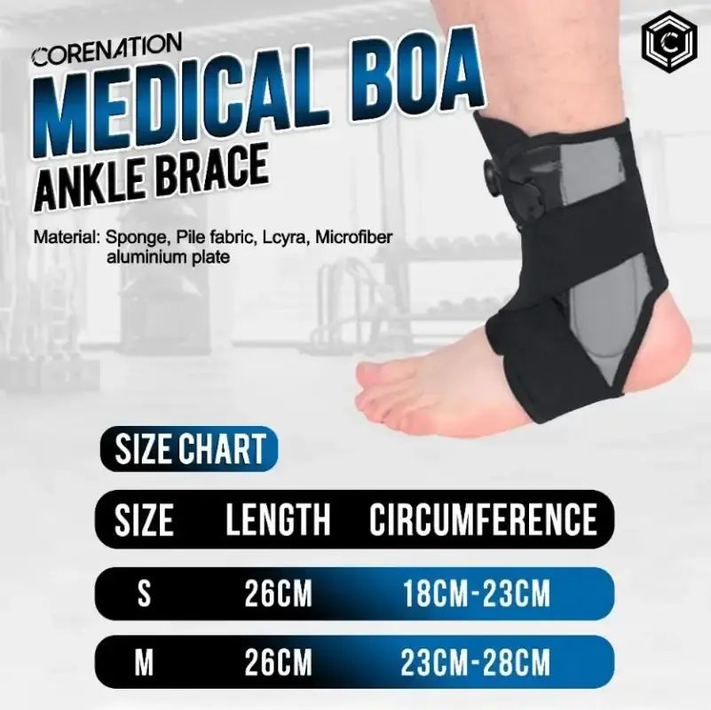 Jual Corenation Ankle Brace Boa System Medical Splint Ankle Brace ...