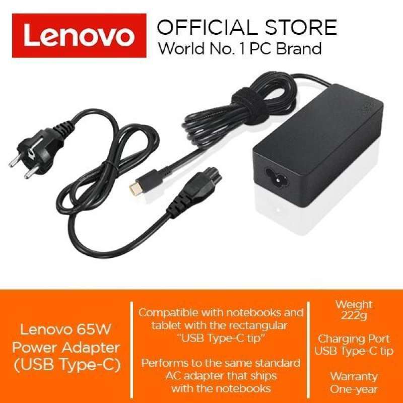 Lenovo 65W AC Power Adapter Charger (USB Type-C tip) - Main Image