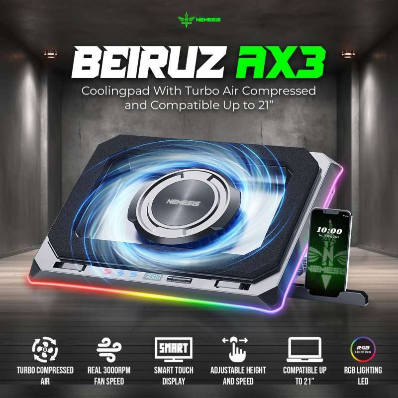 Jual Nyk Nemesis Ax3 Beiruz Rgb | Cooling Pad Cooler Fan Notebook ...