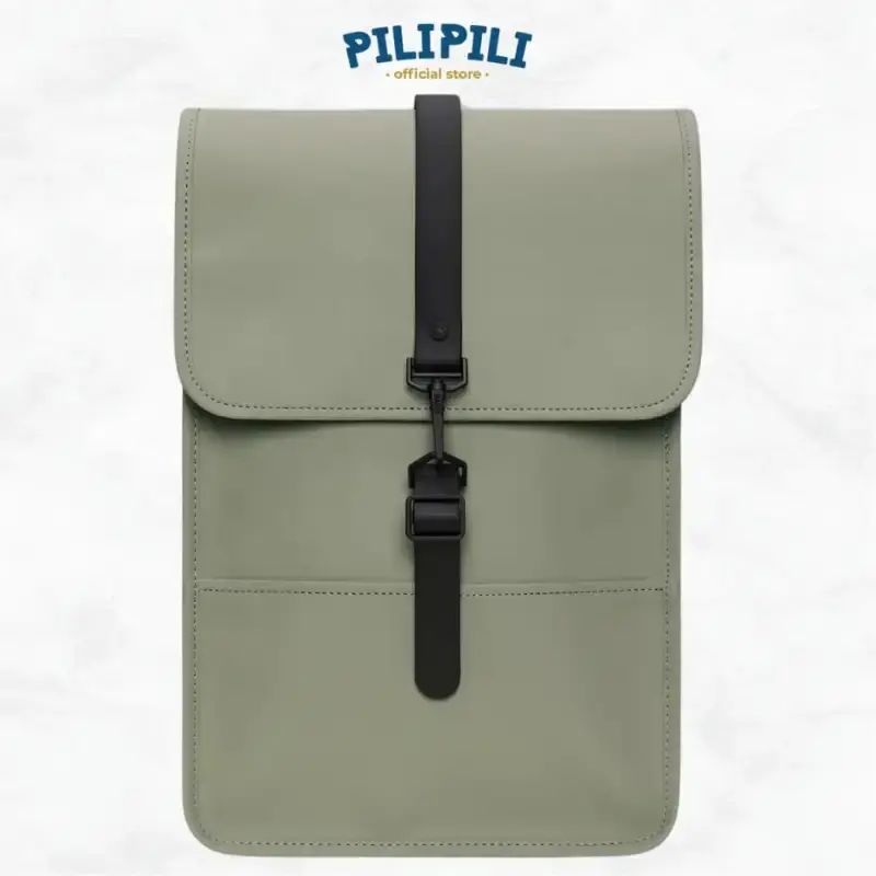 rains backpack for work Women and Men - Fits 15" Laptop - Water Resistant Rucksack Add an embroidered monogram for a unique touch Rains | Book Daypack Green