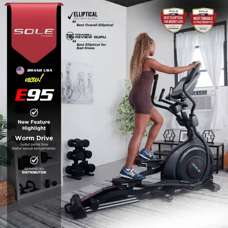 SOLE E95 Elliptical – Cross Trainer Pintar Premium untuk Home Gym