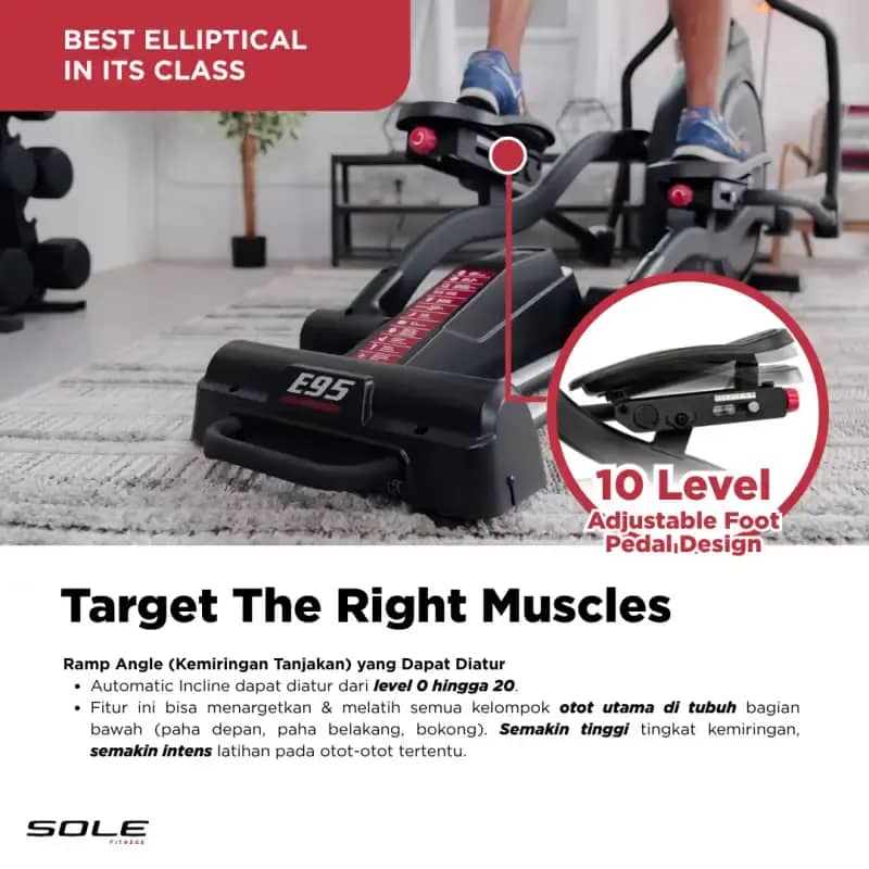 Jual Sole E95 Elliptical – Cross Trainer Pintar Premium Untuk Home