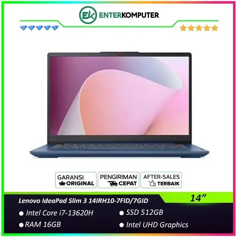Lenovo IdeaPad Slim 14IRH10-7FID/7GID Laptop Core i7 13620H RAM 16GB  SSD 512GB 14