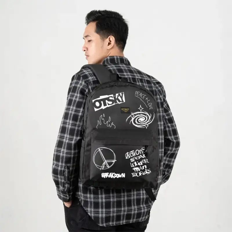 Otsky Ransel Promo Otsky Backpack Tas Ransel Sedang Kampus Sekolah Breakdown Sablon ...