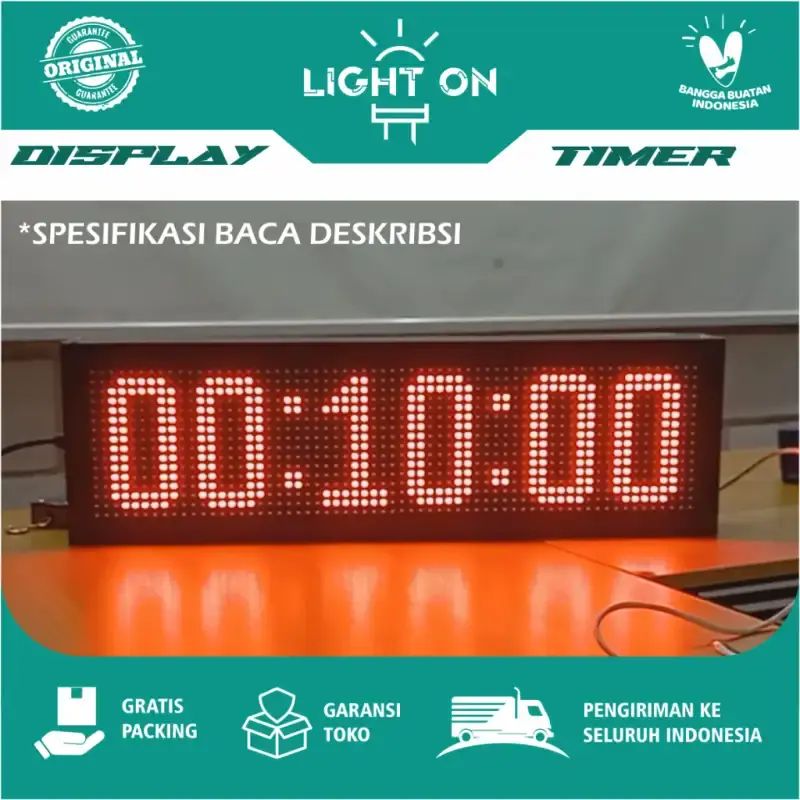 Jual Display Timer Stopwatch Counter Up, Down, No Limit - 1x2 Panel P10 ...