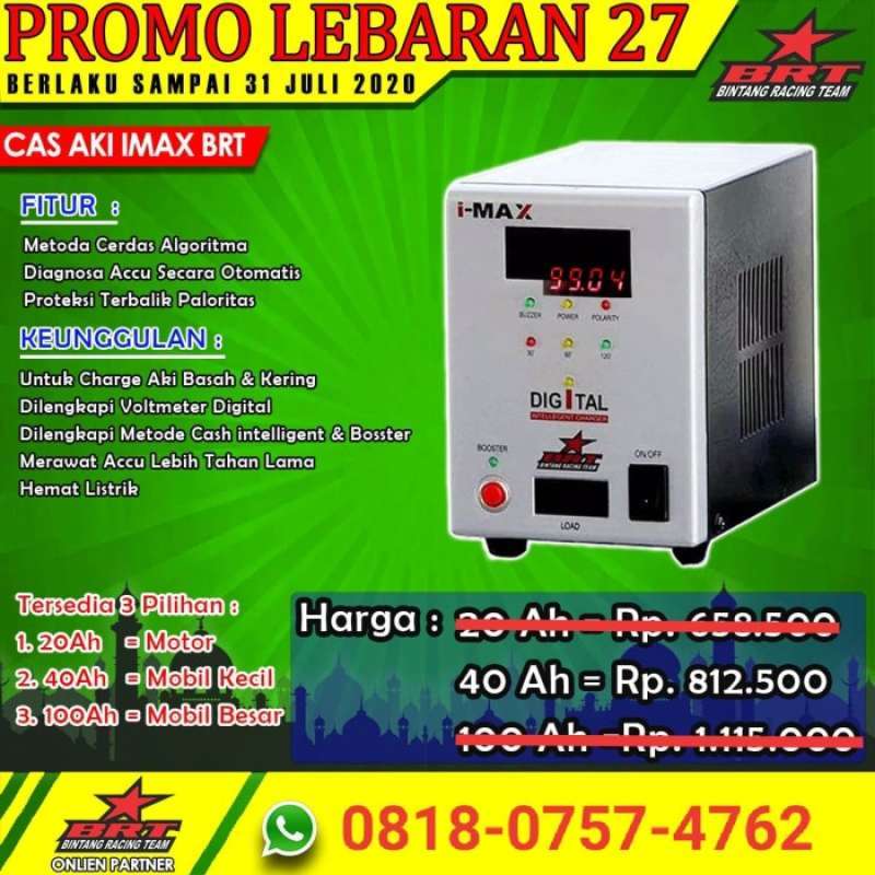 Jual Smart Charger Digital 40 Ampere Brt I-Max Cas Aki Pintar di Seller