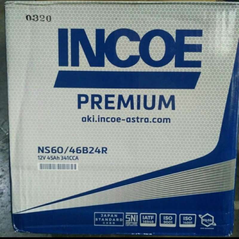 Promo Battery Aki Incoe Ns60 12V 45Ah Original Astra Bergaransi Diskon