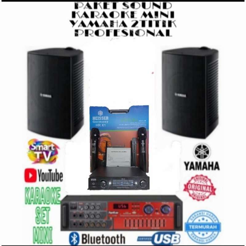 Promo SOUND SYSTEM SET MINI YAMAHA 6 INCH AMPLI KARAOKE SMART TV 2MIC