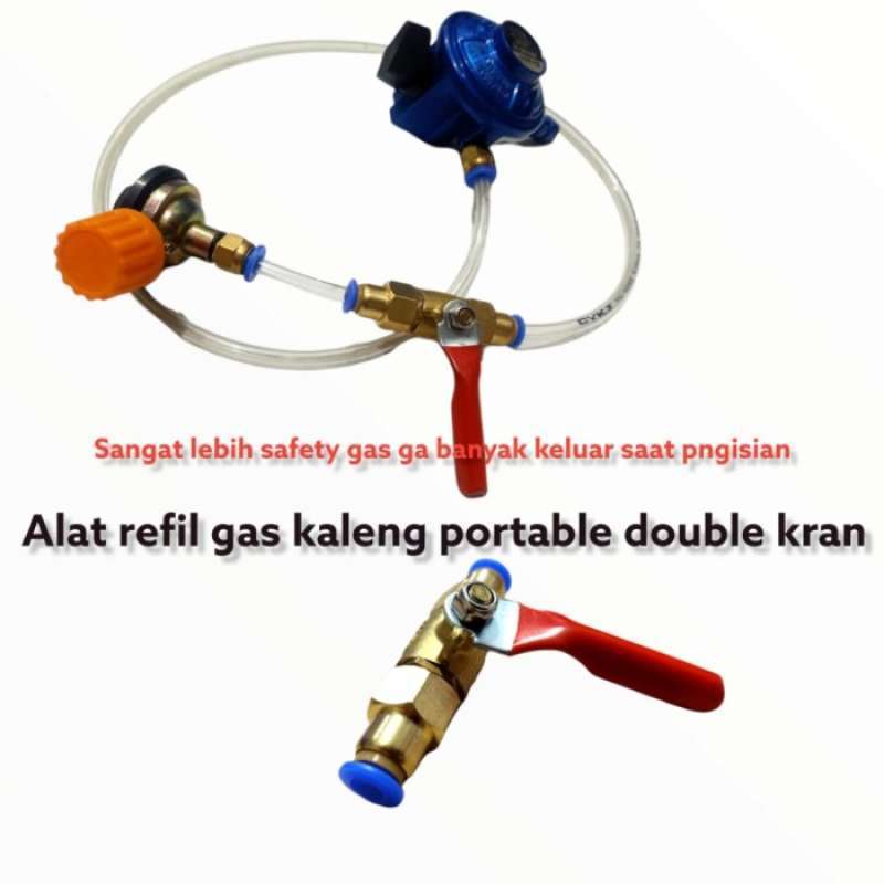 Promo Alat Refill Isi Ulang Gas Kaleng Portable Double Kran On/Off