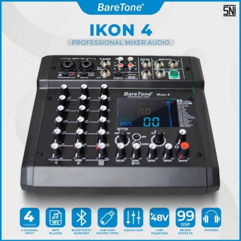 Jual Mixer Audio Baretone Ikon 4 Professional Mixer 4 Channel di