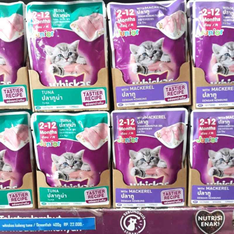 Promo Whiskas Sachet junior /adult 1 dus /wet food basah Diskon 23 di