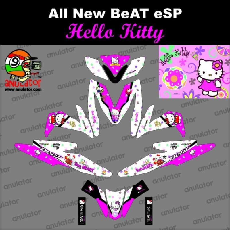 Promo Sticker Striping Motor Stiker Honda Beat ESP Hello Kitty Pink