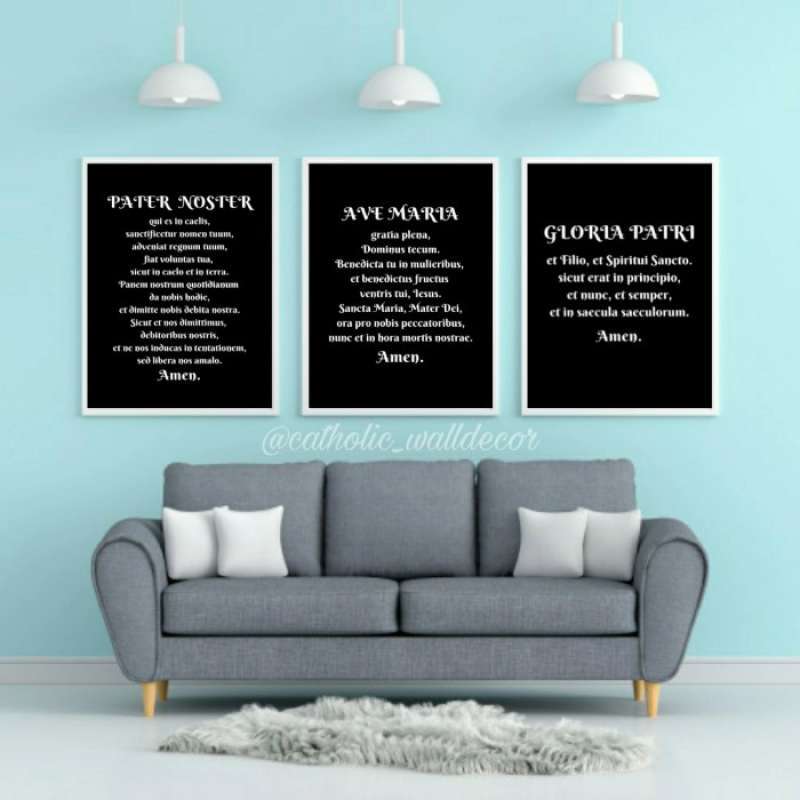 Promo Hiasan dinding doa Katolik Pater Noster Ave Maria Gloria Patri ...