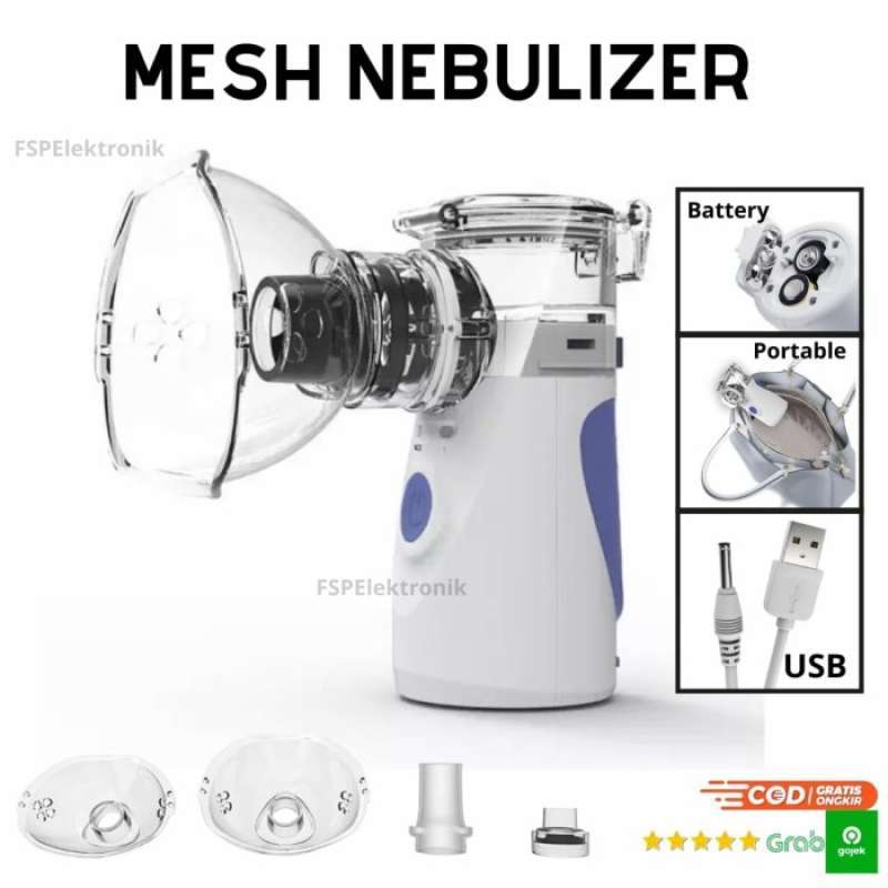 Promo Alat Uap Bantu Pernafasan Asma Inhalasi Portable Mesh Nebulizer ...