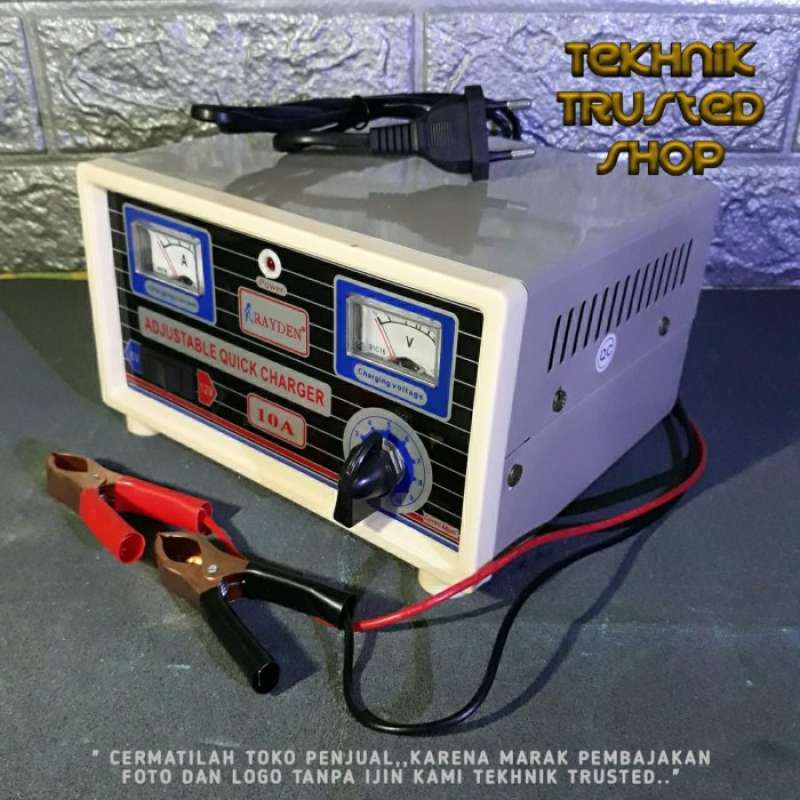 Promo Charger accu otomatis analog 12v 10a Setrum aki basah kering