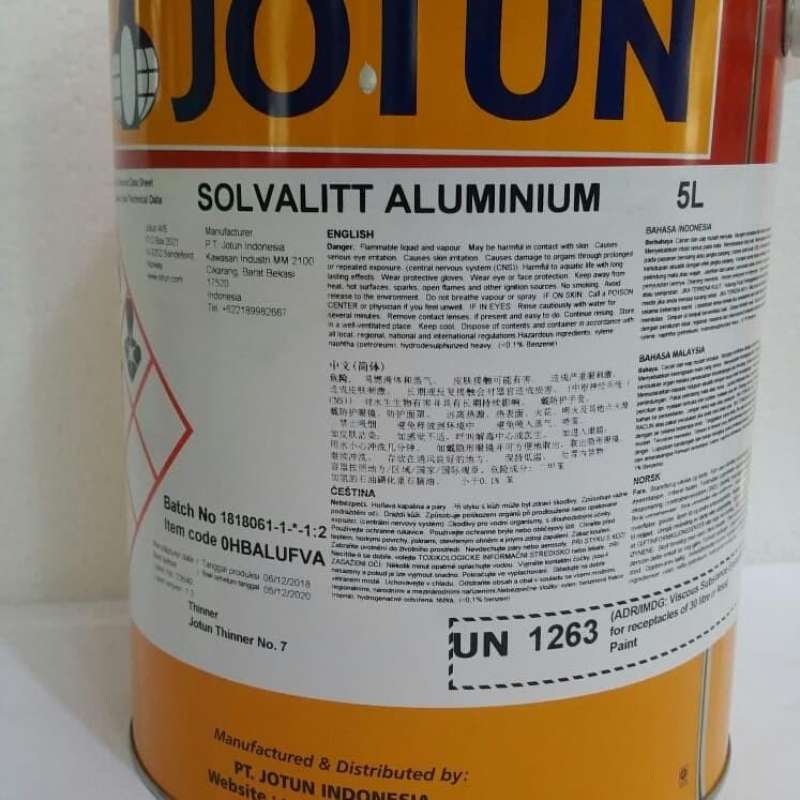 Solvalit Jual Cat Tahan Panas S/d 600jotun Solvalit Alumunium 5lt Di Seller ...