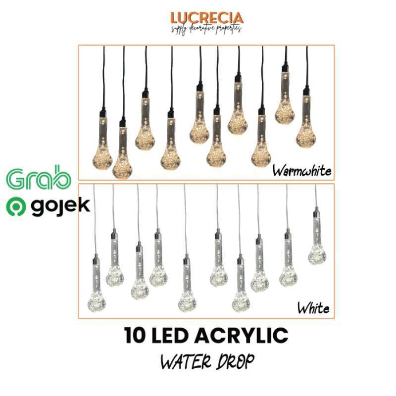 Promo 10 LED Acrylic Water Drop lighting Diskon 23 di Seller Cuanz
