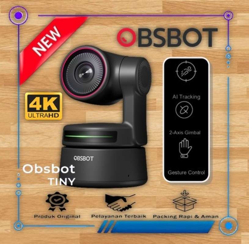 Promo OBSBOT TINY AI PTZ GIMBAL WEBCAM 4K AUTOFOCUS CAMERA Diskon 23% ...