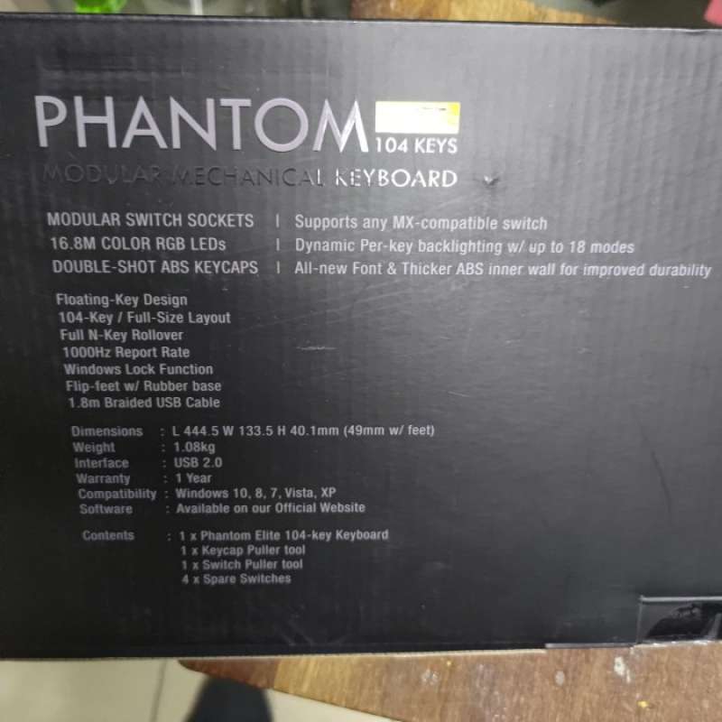 Promo Keyboard Phantom Elite Keys 104 Modular Mechanical Tecware Diskon ...