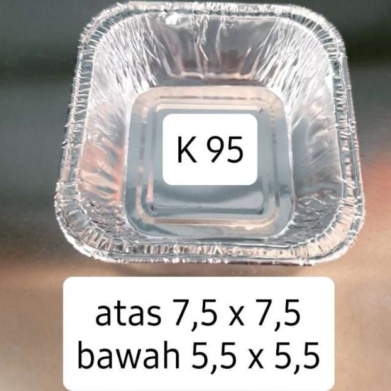 Promo aluminium foil cup/ alas roti kue aluminium foil cup kotak segi 95ml Diskon 17 di Seller