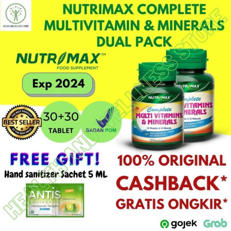 Jual nutrimax complete multivitamins minerals 30 tablet multivitamin 2 btl di Seller Zebaa Shop