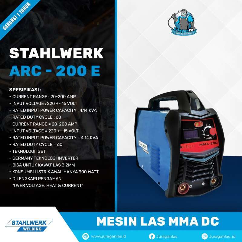 Jual STAHLWERK ARC-200E Mesin Las DC MMA di Seller Juragan Las - Juragan Las - Kota Jakarta ...
