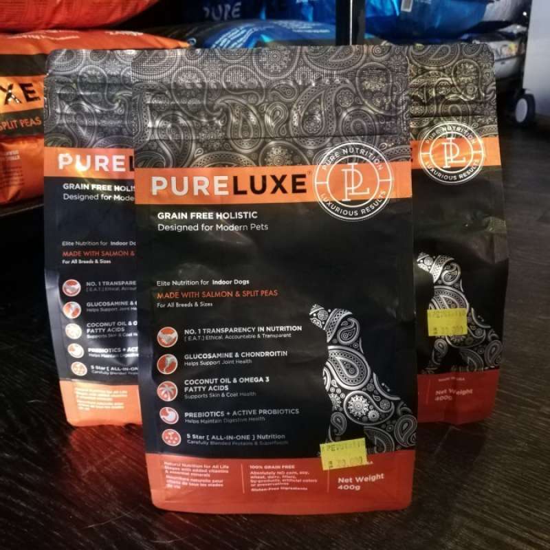 Promo Pureluxe Dog For All Breeds Sizes Salmon Split Peas 400g
