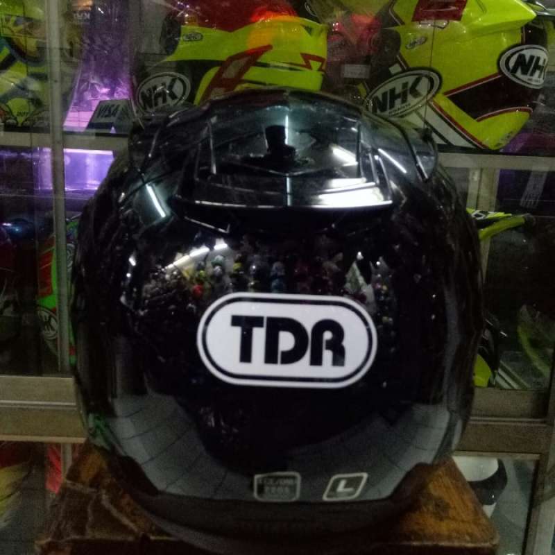 Promo Helm Tdr Solid Full Face Black Gloss Diskon 23 di Seller Minazu
