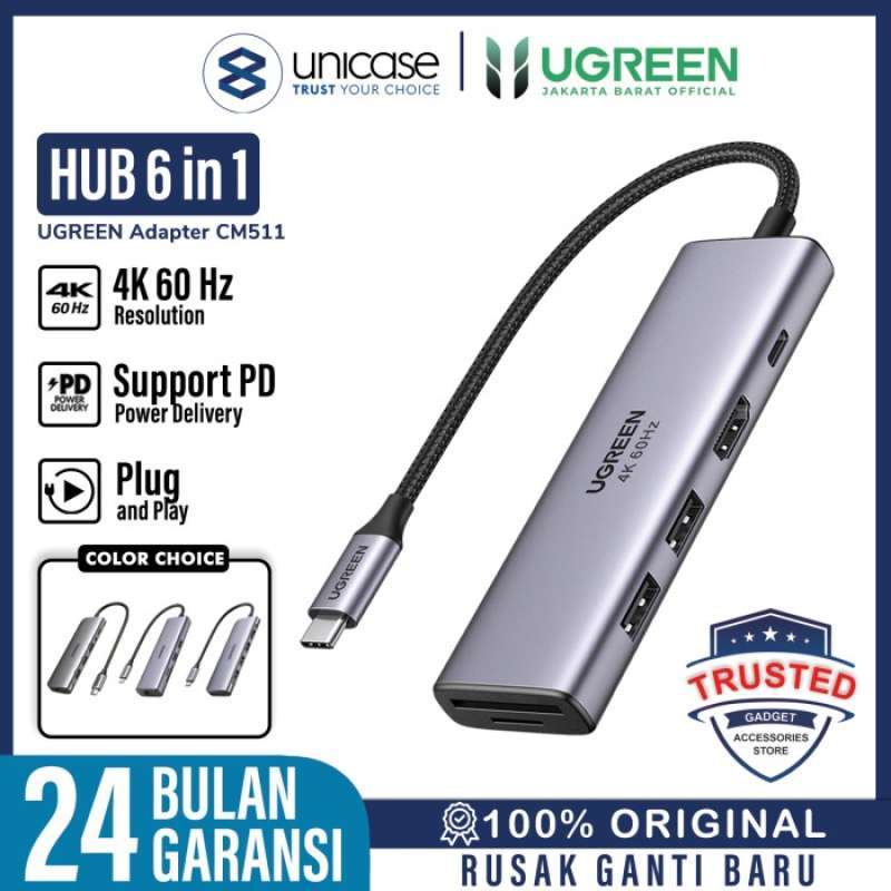 Promo Adapter Converter Hub 6 In 1 Ugreen Usb Type C Pd 4K Macbook