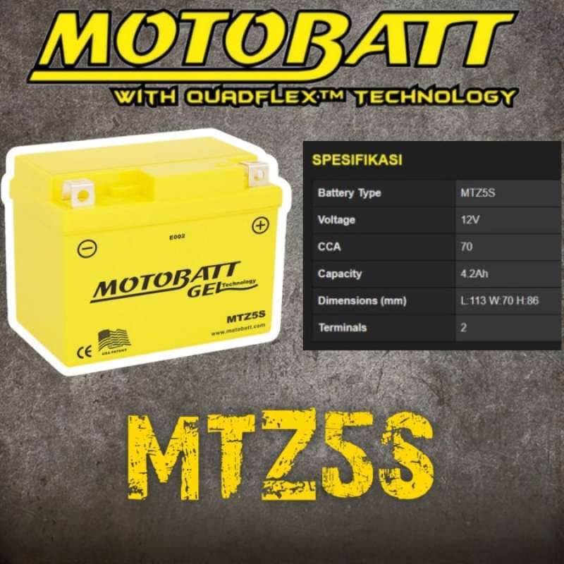 Promo Mtz5S Motobatt Aki Kering Motor Yamaha Xabre Diskon 23% di Seller