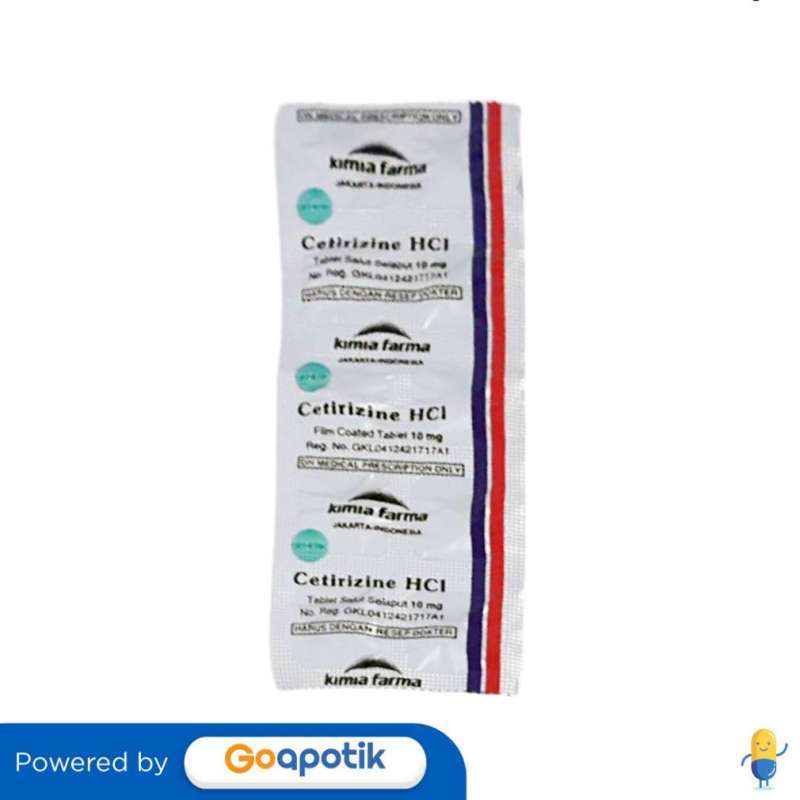 Jual CETIRIZINE KIMIA FARMA 10 MG STRIP 10 TABLET di Seller Apotek