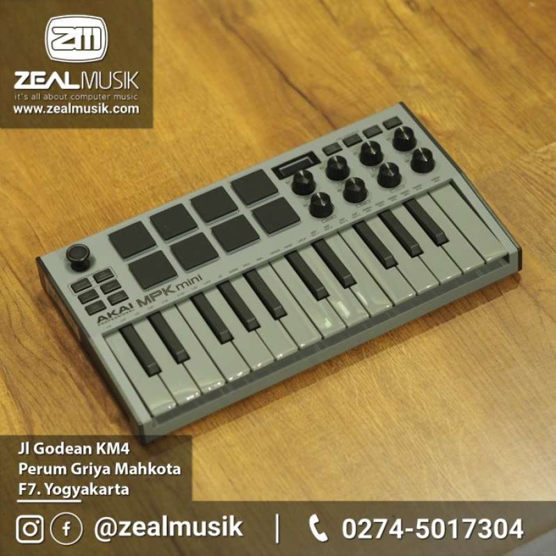 Jual AKAI MPK MINI MK III MK3 Grey Keyboard MIDI Controller Zeal