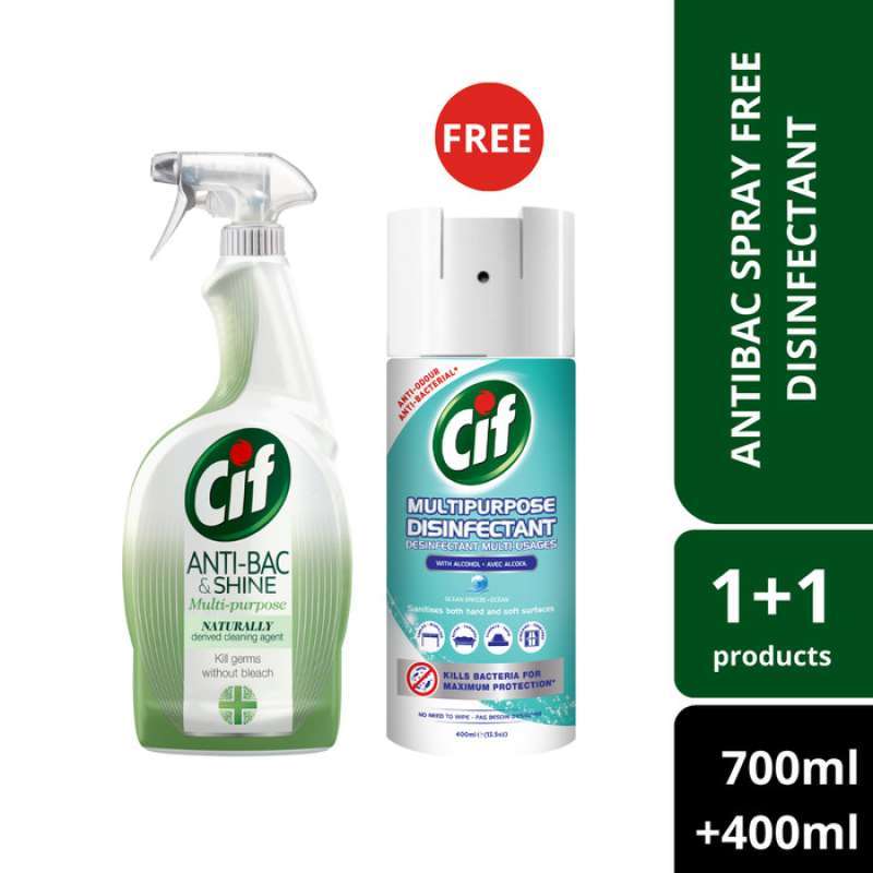 Promo CIF Antibac Multipurpose Disinfectant Spray 700ml Free CIF Spray ...