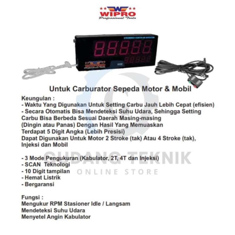 Jual Tachometer Digital RPM Motor Mobil WIPRO / Mesin Putar Kecepatan