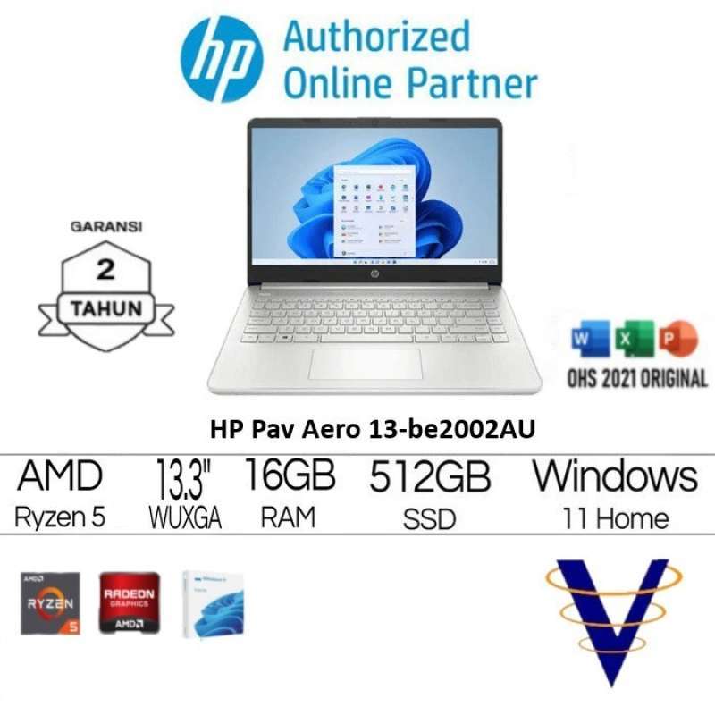 Promo Laptop HP Pav Aero 13-be2002AU/BE2001AU Ryzen5-7535U 16GB 512GB ...