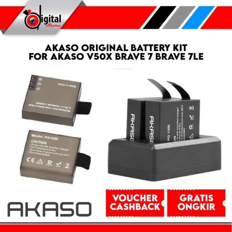 Jual AKASO Original Battery Kit For Akaso V50X Brave 7 Brave 7LE