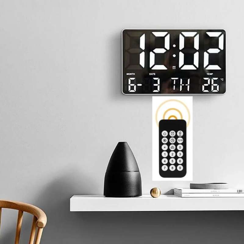 Controlable Clock Promo Remote Control Digital Clock Temp Date Light Sensing Power Off ...