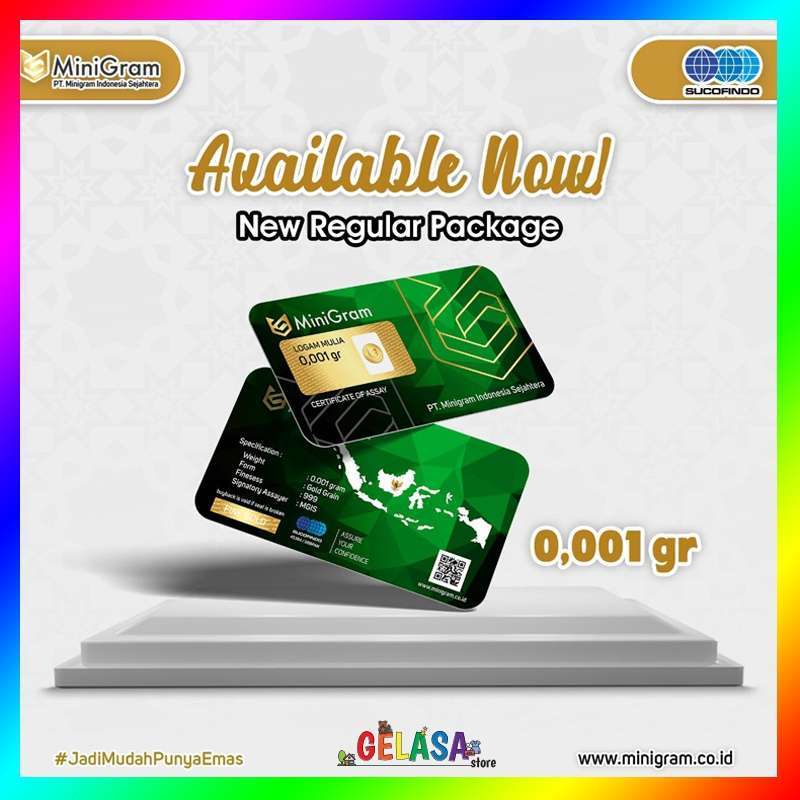 Minigram Promo Gelasa Distributor Agen Resmi MINIGRAM Logam Mulia Emas Murni 24k ...