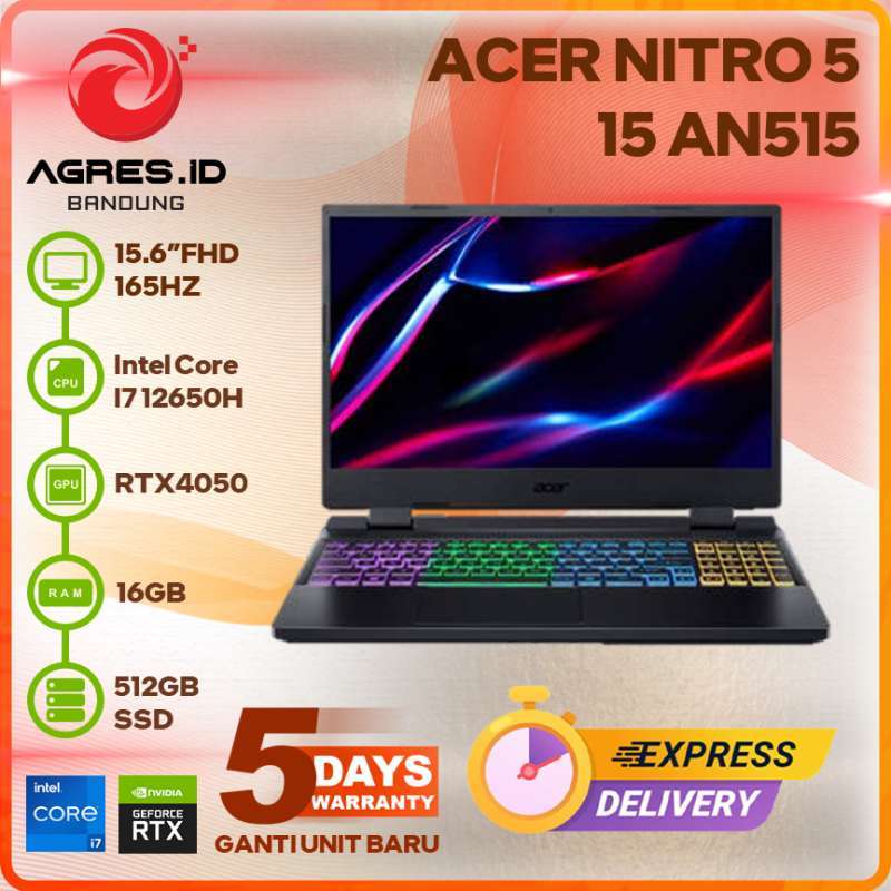 Jual Acer Nitro 5 15 An515 I7 12650h Rtx4050 16gb 512gb 15.6fhd 165hz ...