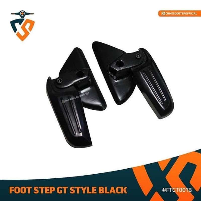 Repose-pieds Moto Pliant – Compatible Vespa, Spring, Primavera, Couleur Noir Aluminium