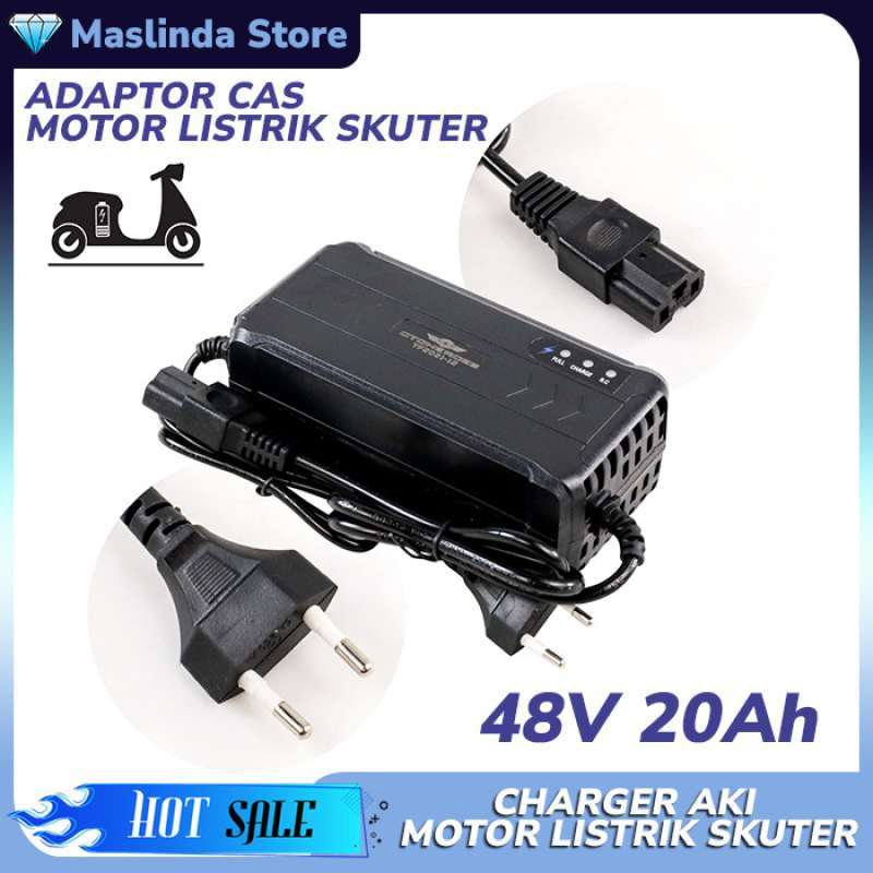 Promo Cas Aki Motor Listrik Charger Baterai Skuter Adaptor Casan 48V 20