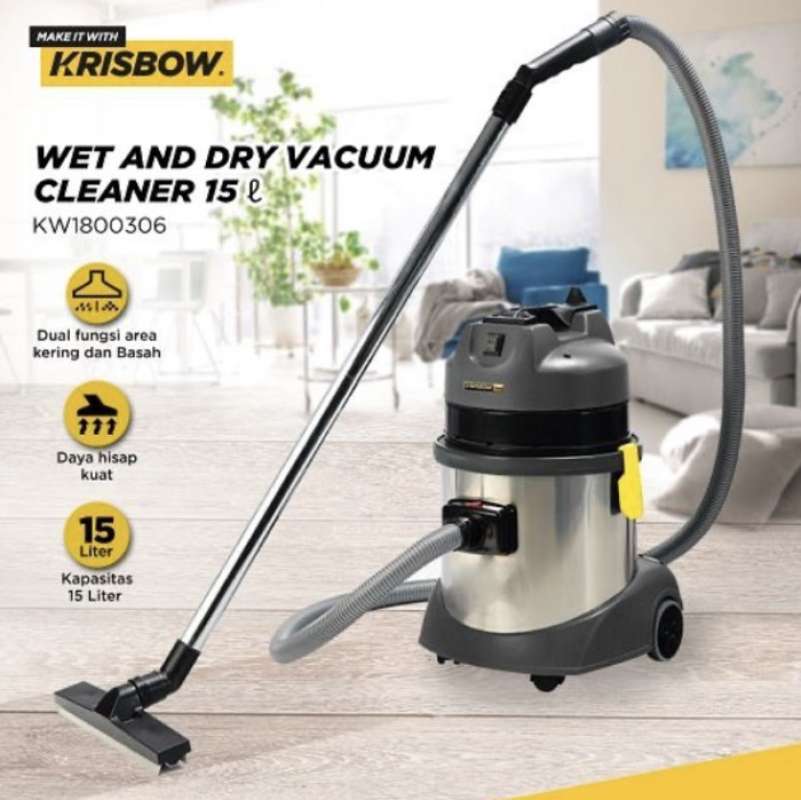 Promo Vacuum Cleaner Wet & Dry 15L Krisbow Industrial Diskon 23 di