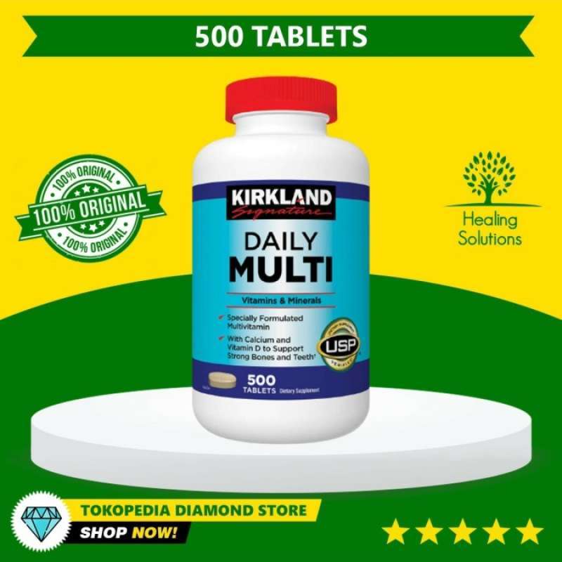 Promo Kirkland Signature Daily Multi Vitamins & Minerals Tablets, 500