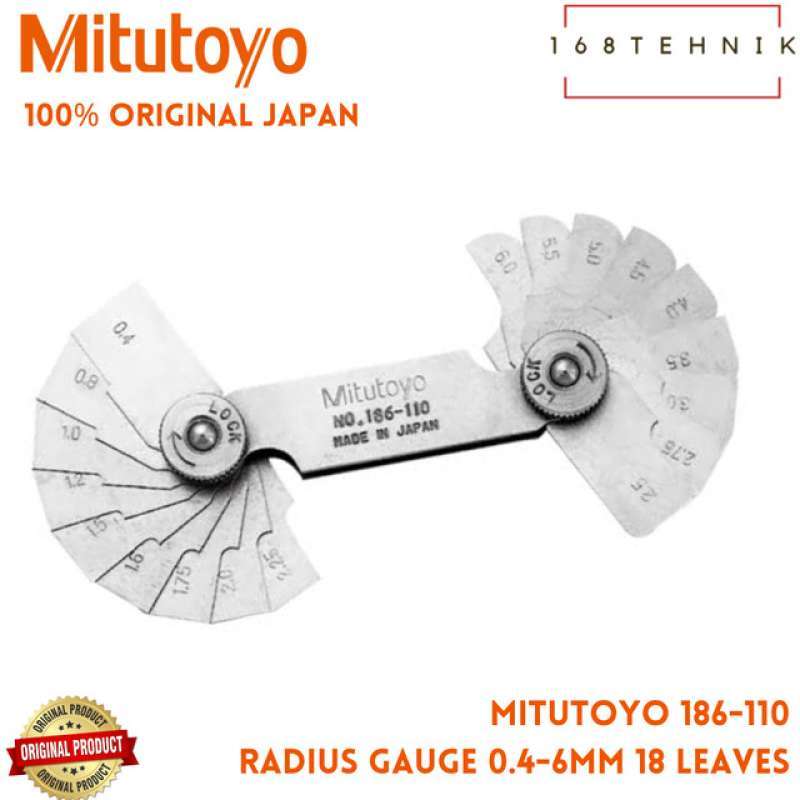 Promo MITUTOYO 186-110 / MITUTOYO RADIUS GAUGE 0.4-6MM 18 LEAVES Diskon