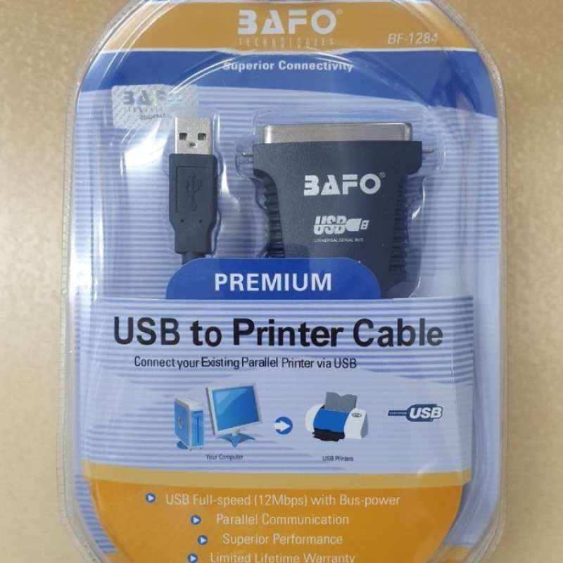 Promo USB To Printer Cable Bafo Usb To Parallel Bafo BF1284 Original